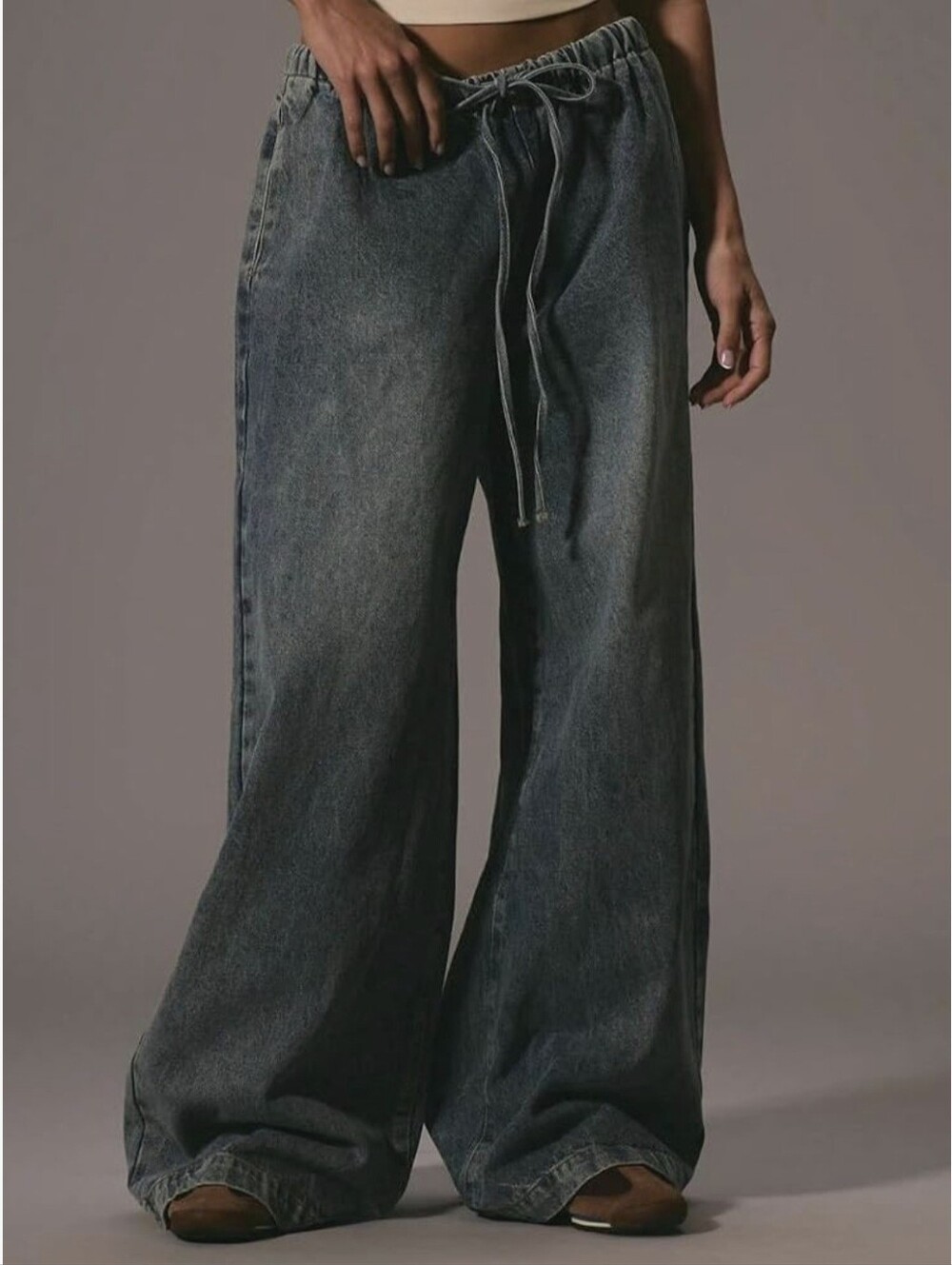 NWT Lilaviette Low Rise Wide Leg Denim Blue Jeans - Large